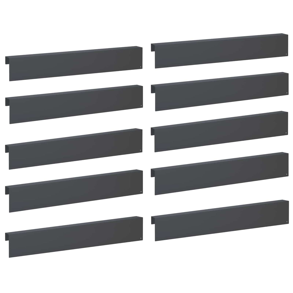 Garden Cover Profile 10 pcs 100 x 6 x 15 cm Steel Anthracite