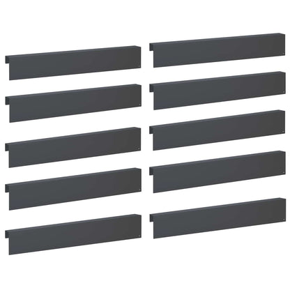 Garden Cover Profile 10 pcs 100 x 6 x 15 cm Steel Anthracite
