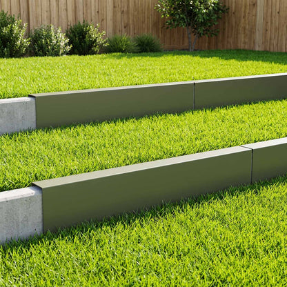 Garden Cover Profile 10 pcs 100 x 6 x 15 cm Steel Olive Green