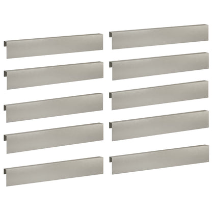 Garden Cover Profile 10 pcs 100 x 6 x 15 cm Stainless Steel