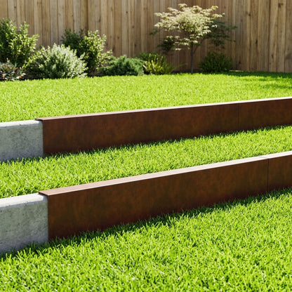 Garden Cover Profile 10 pcs 100 x 6 x 15 cm Weathering Steel