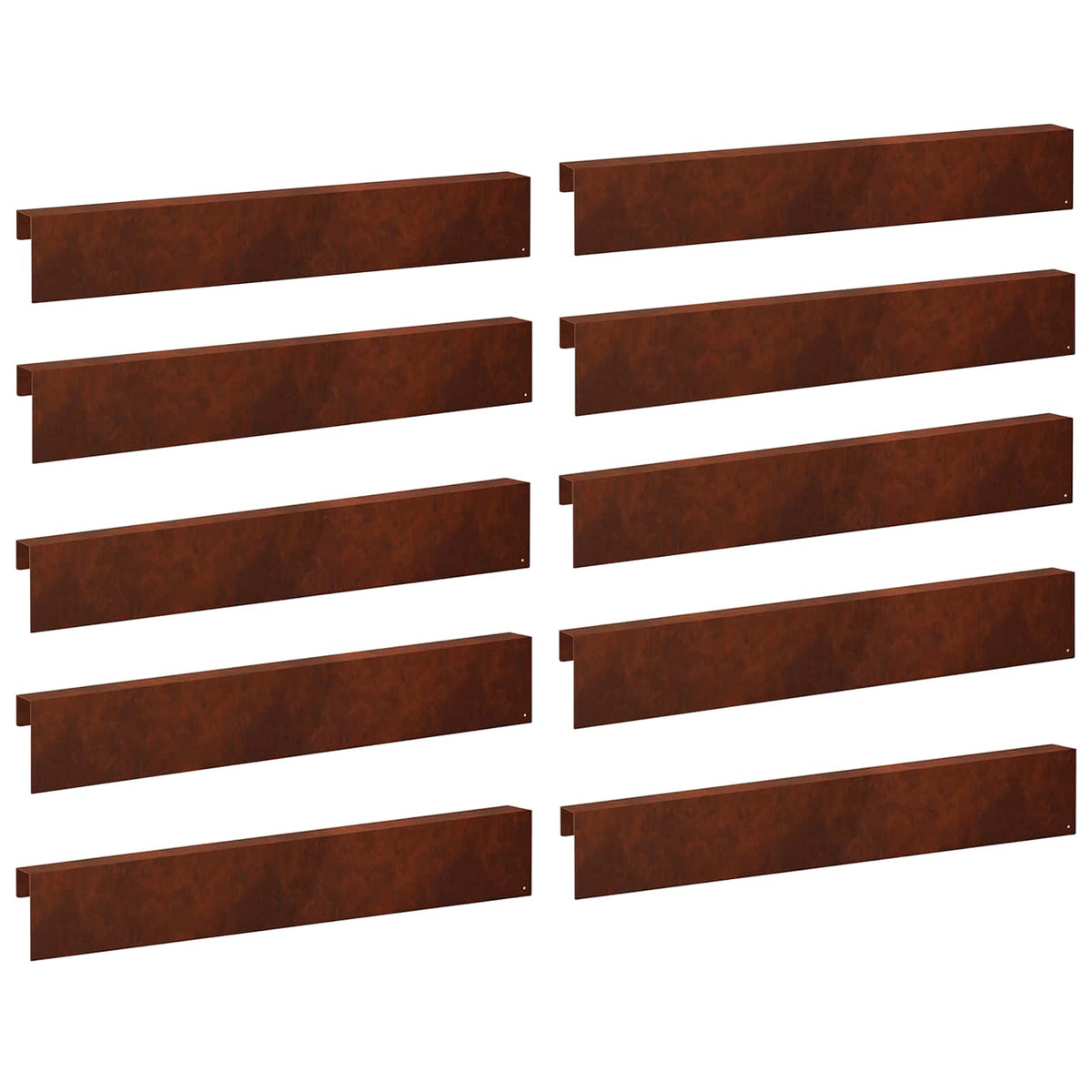 Garden Cover Profile 10 pcs 100 x 6 x 15 cm Weathering Steel