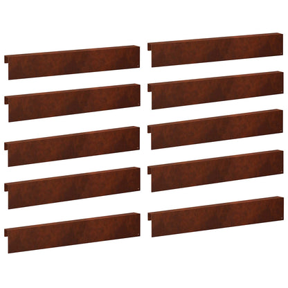 Garden Cover Profile 10 pcs 100 x 6 x 15 cm Weathering Steel
