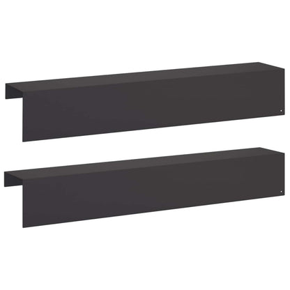 Garden Cover Profile 2 pcs 100 x 15 x 15 cm Steel Black