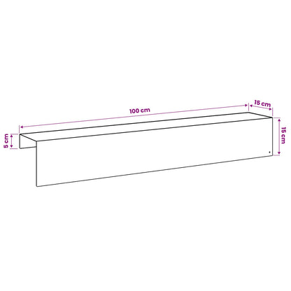Garden Cover Profile 2 pcs 100 x 15 x 15 cm Steel Black