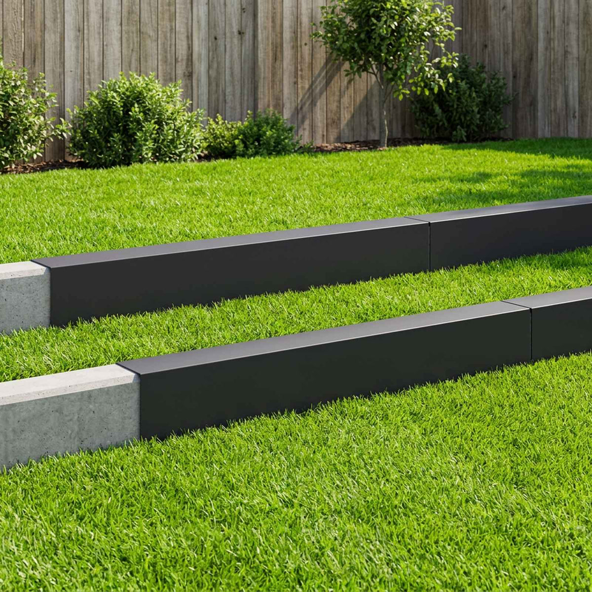 Garden Cover Profile 10 pcs 100 x 15 x 15 cm Steel Black