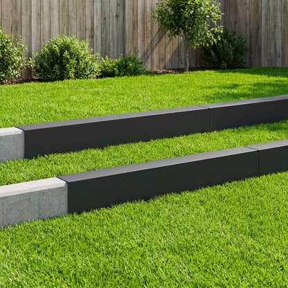 Garden Cover Profile 10 pcs 100 x 15 x 15 cm Steel Black