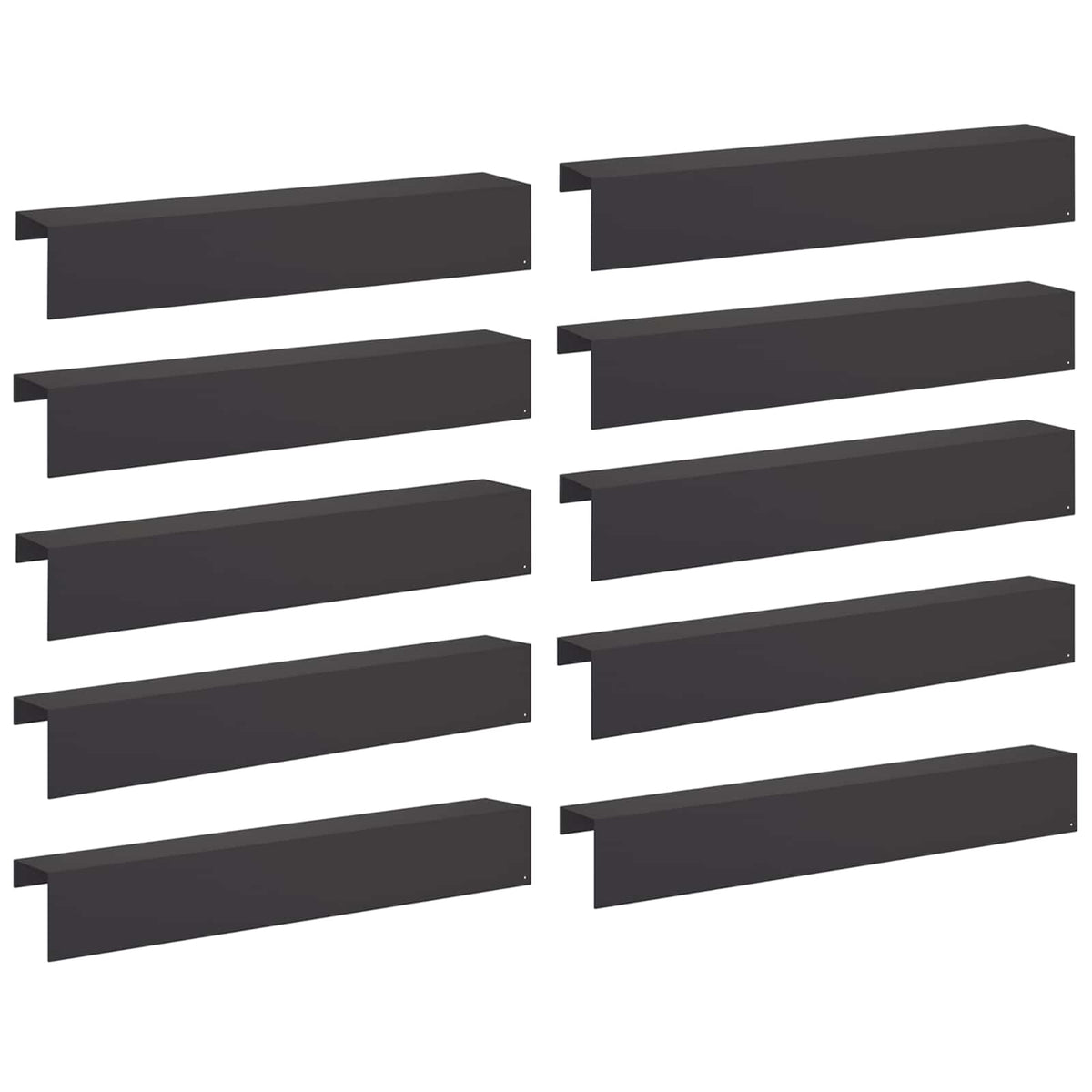 Garden Cover Profile 10 pcs 100 x 15 x 15 cm Steel Black