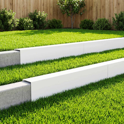Garden Cover Profile 10 pcs 100 x 15 x 15 cm Steel White
