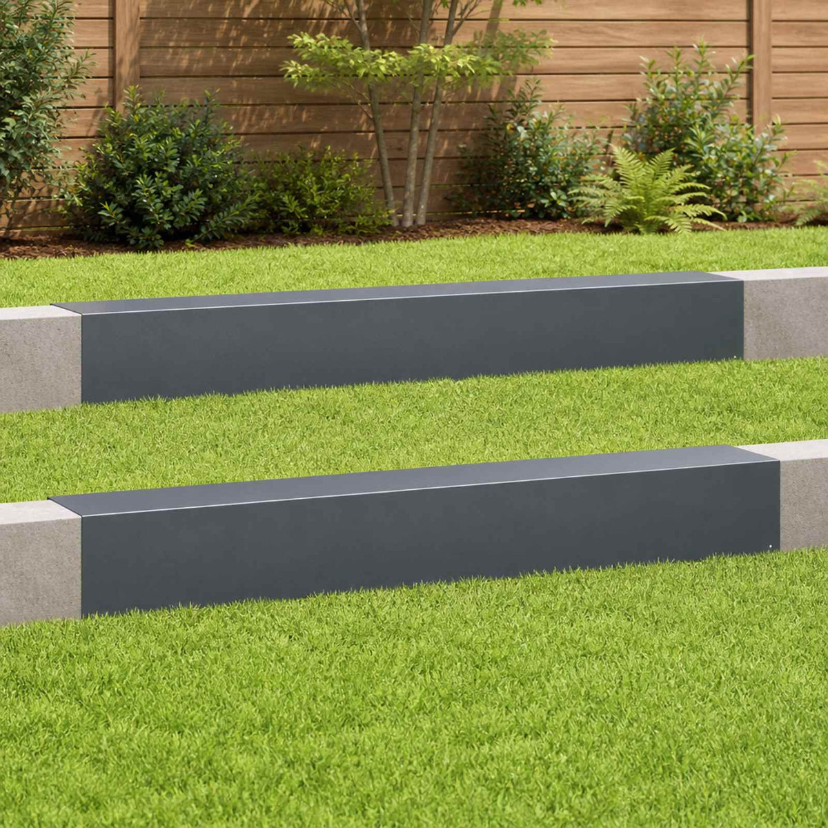 Garden Cover Profile 2 pcs 100 x 15 x 15 cm Steel Anthracite