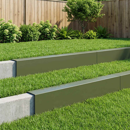 Garden Cover Profile 10 pcs 100 x 15 x 15 cm Steel Olive Green