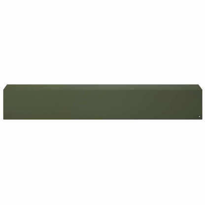 Garden Cover Profile 10 pcs 100 x 15 x 15 cm Steel Olive Green