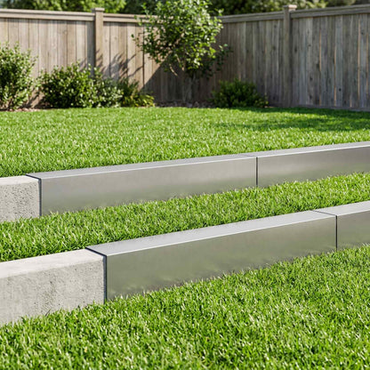Garden Cover Profile 10 pcs 100 x 15 x 15 cm Stainless Steel