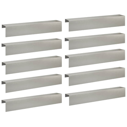 Garden Cover Profile 10 pcs 100 x 15 x 15 cm Stainless Steel