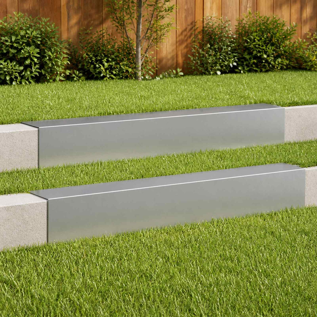 Garden Cover Profile 2 pcs 100 x 15 x 15 cm Galvanised Steel