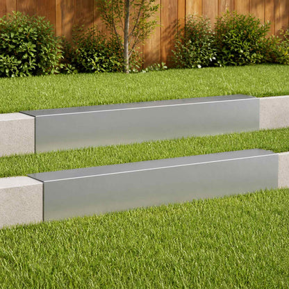 Garden Cover Profile 2 pcs 100 x 15 x 15 cm Galvanised Steel