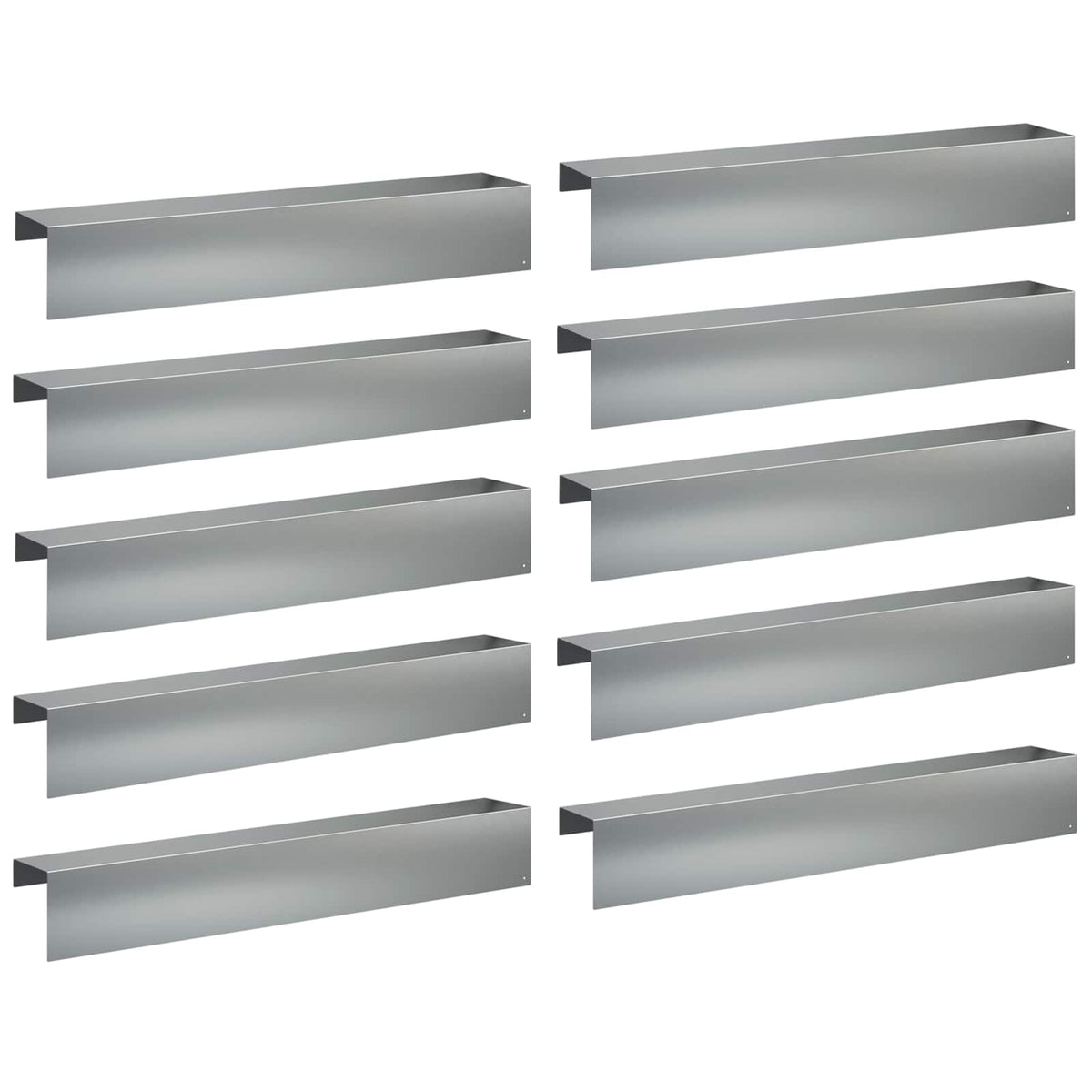 Garden Cover Profile 10 pcs 100 x 15 x 15 cm Galvanised Steel