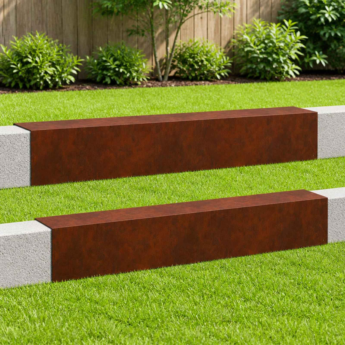Garden Cover Profile 2 pcs 100 x 15 x 15 cm Weathering Steel
