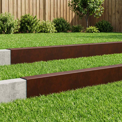 Garden Cover Profile 10 pcs 100 x 15 x 15 cm Weathering Steel