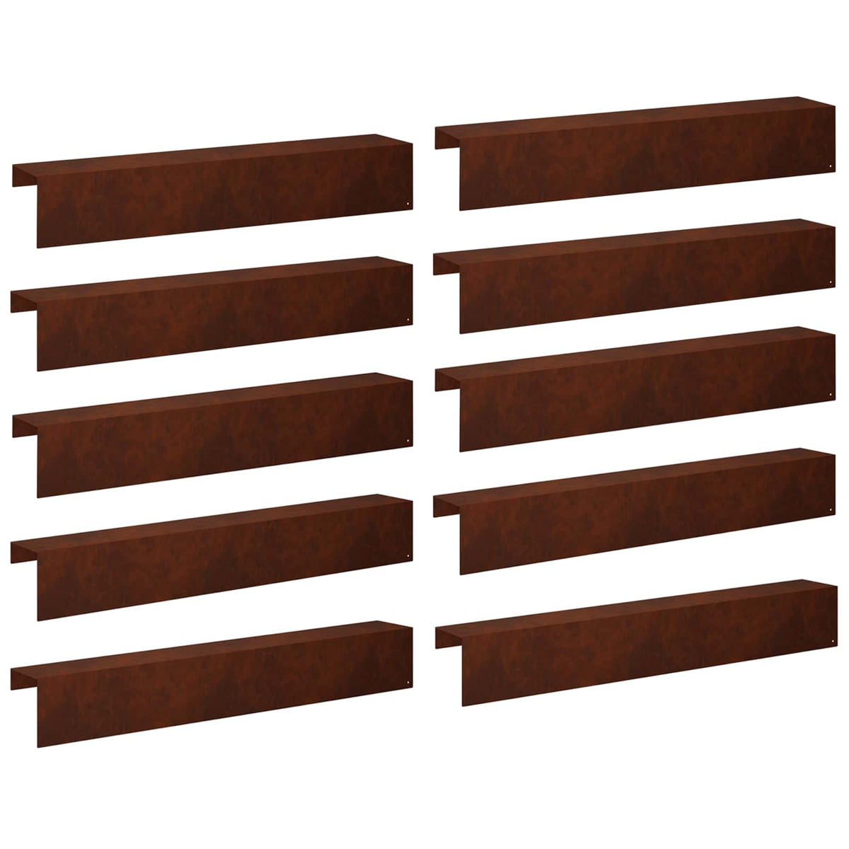 Garden Cover Profile 10 pcs 100 x 15 x 15 cm Weathering Steel