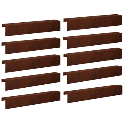Garden Cover Profile 10 pcs 100 x 15 x 15 cm Weathering Steel