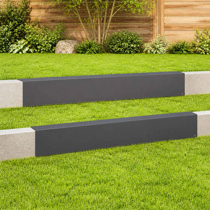 Garden Cover Profile 2 pcs 100 x 20 x 15 cm Steel Black