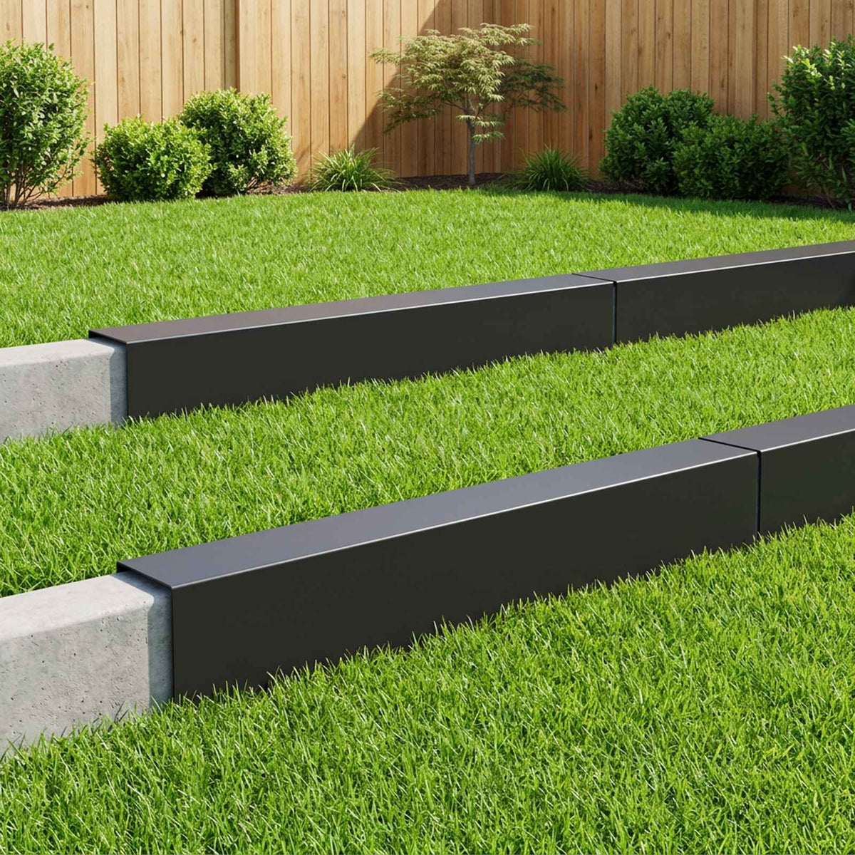 Garden Cover Profile 10 pcs 100 x 20 x 15 cm Steel Black