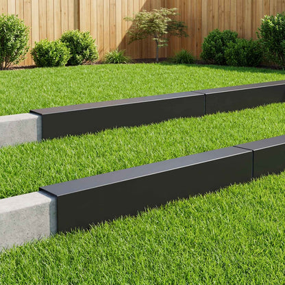 Garden Cover Profile 10 pcs 100 x 20 x 15 cm Steel Black
