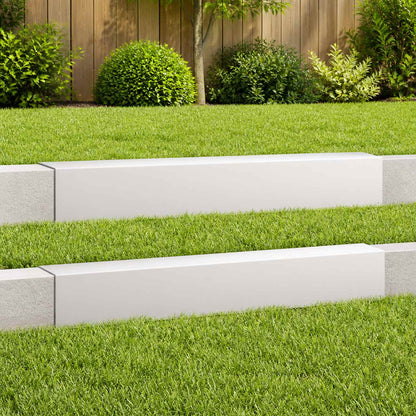 Garden Cover Profile 2 pcs 100 x 20 x 15 cm Steel White
