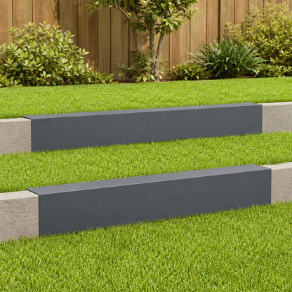 Garden Cover Profile 2 pcs 100 x 20 x 15 cm Steel Anthracite
