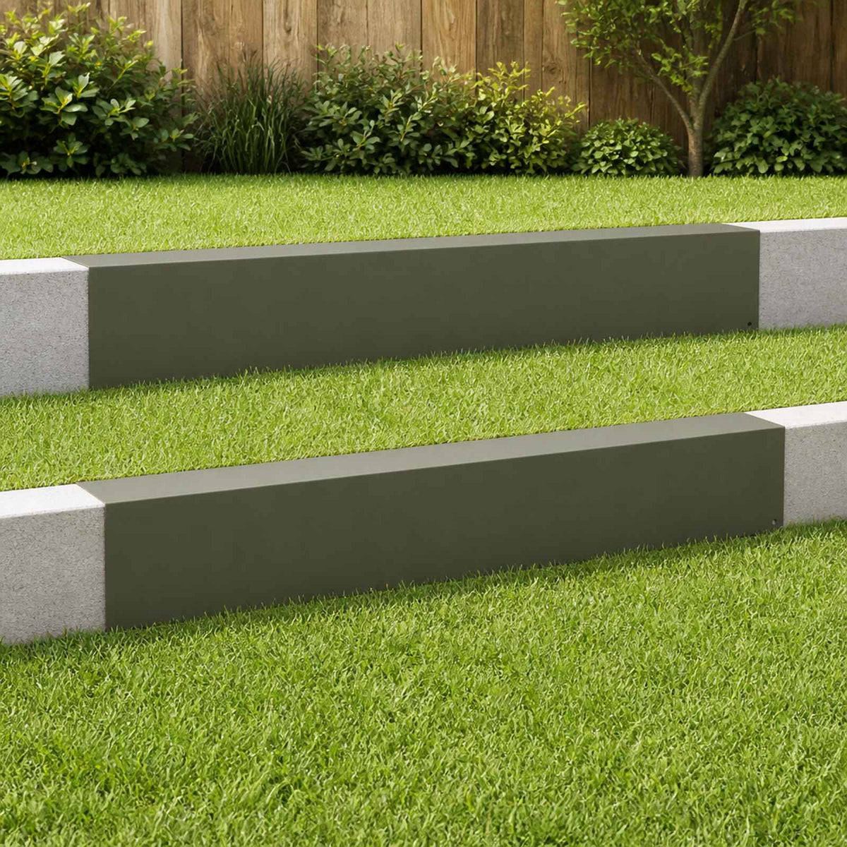 Garden Cover Profile 2 pcs 100 x 20 x 15 cm Steel Olive Green