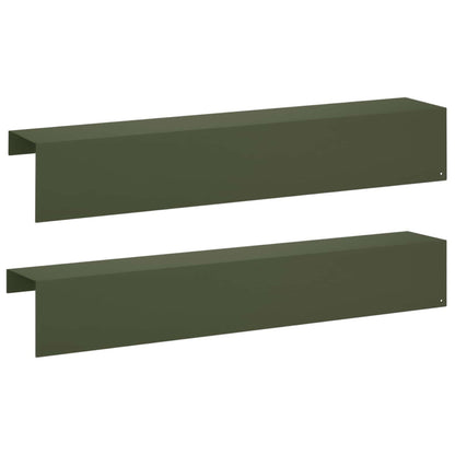Garden Cover Profile 2 pcs 100 x 20 x 15 cm Steel Olive Green