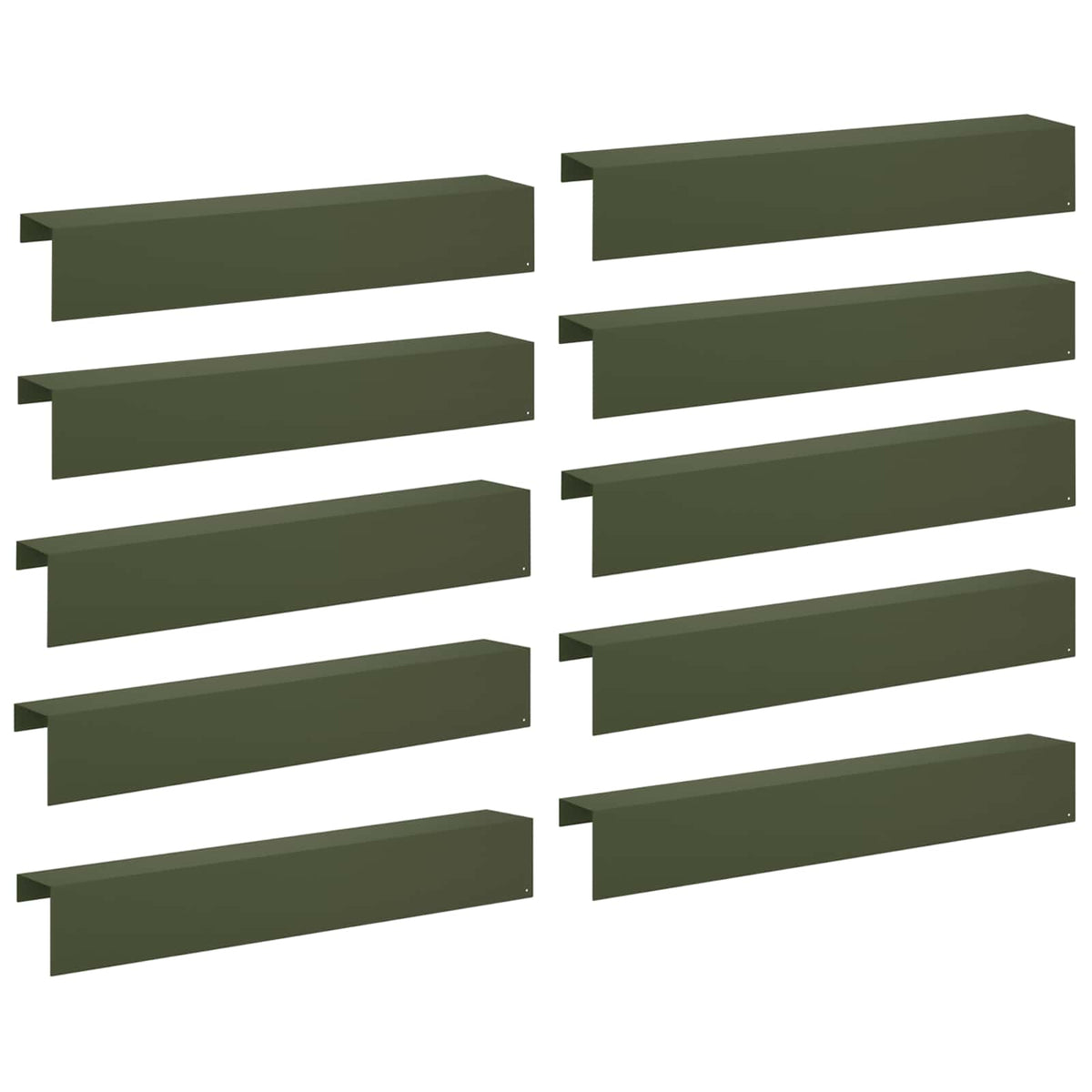 Garden Cover Profile 10 pcs 100 x 20 x 15 cm Steel Olive Green
