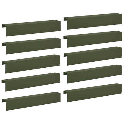 Garden Cover Profile 10 pcs 100 x 20 x 15 cm Steel Olive Green