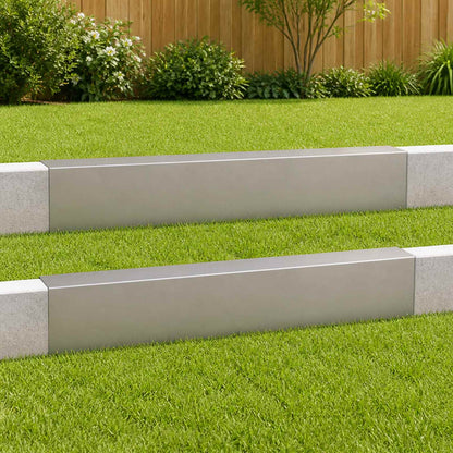 Garden Cover Profile 2 pcs 100 x 20 x 15 cm Stainless Steel