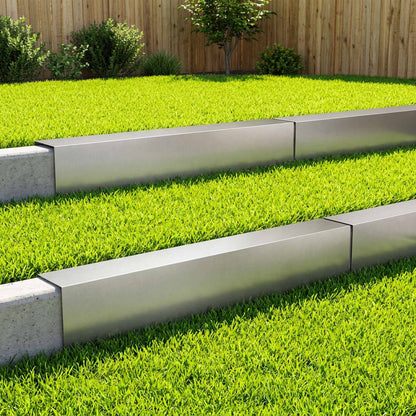 Garden Cover Profile 10 pcs 100 x 20 x 15 cm Stainless Steel