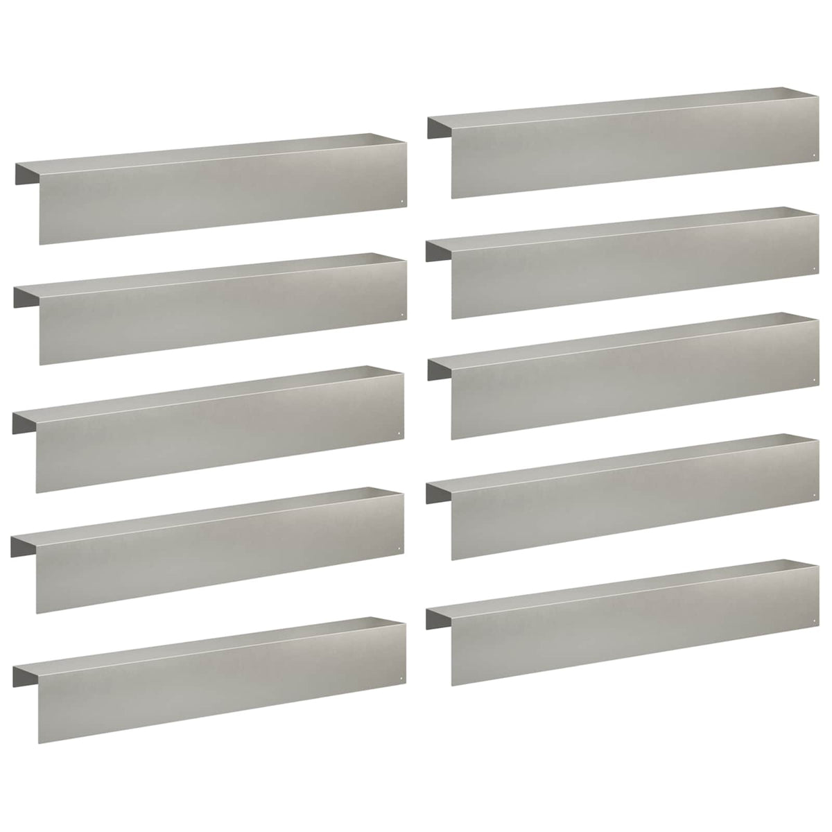 Garden Cover Profile 10 pcs 100 x 20 x 15 cm Stainless Steel