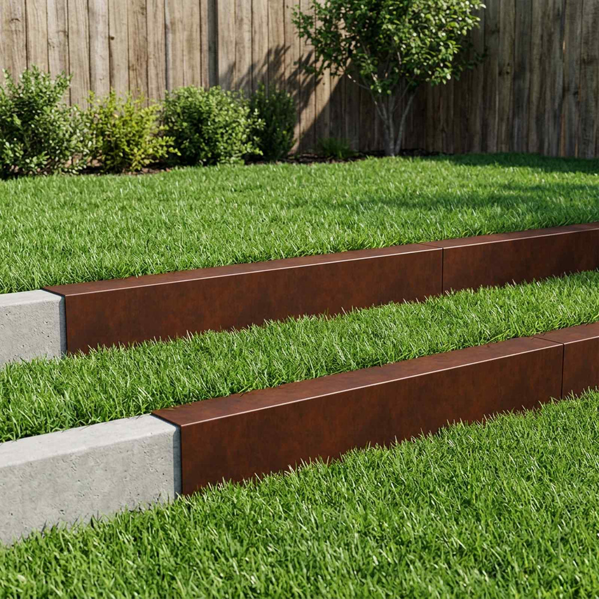 Garden Cover Profile 10 pcs 100 x 20 x 15 cm Weathering Steel