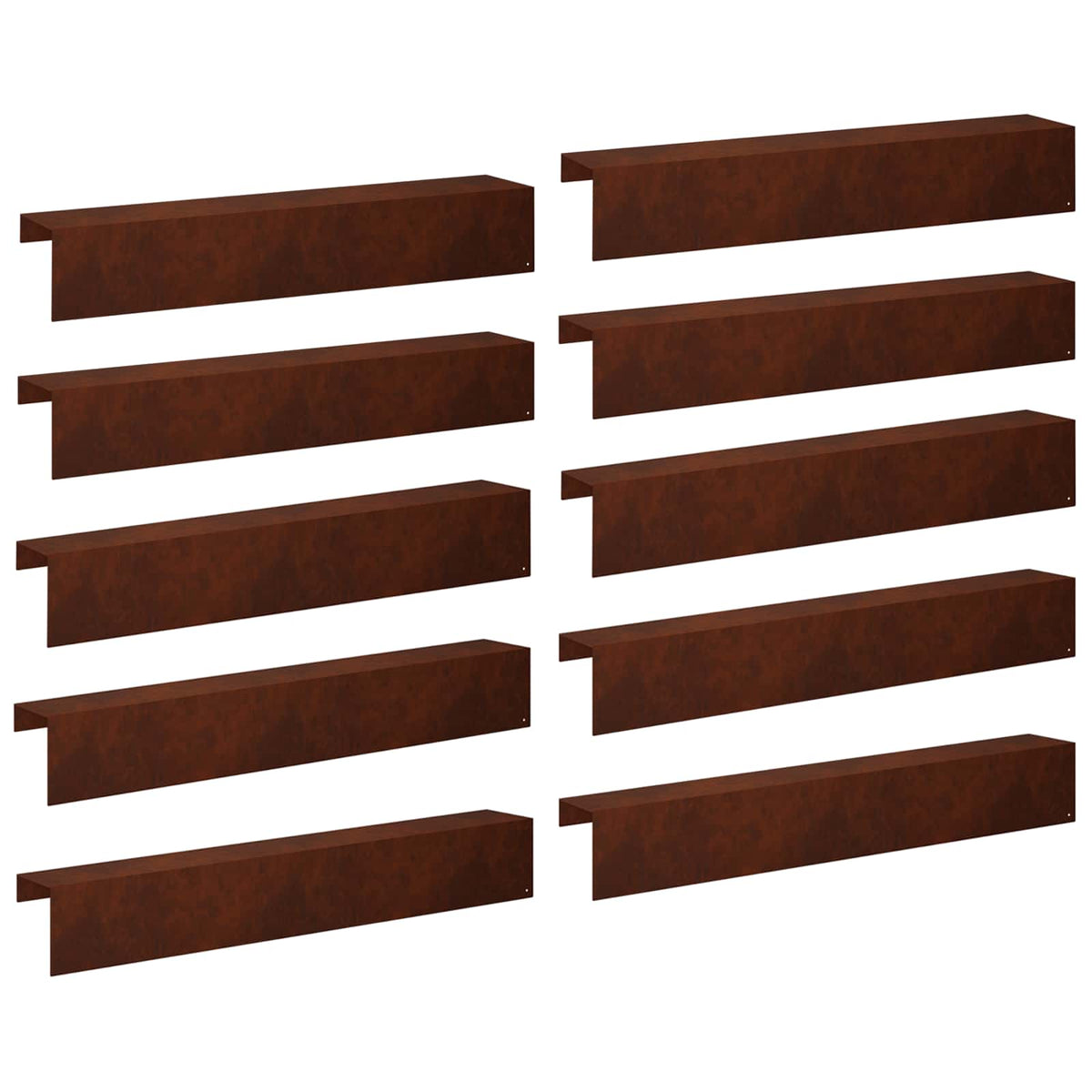Garden Cover Profile 10 pcs 100 x 20 x 15 cm Weathering Steel