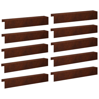 Garden Cover Profile 10 pcs 100 x 20 x 15 cm Weathering Steel