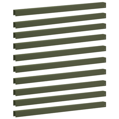 Garden Cover Profile 10 pcs 100 x 5 x 5 cm Steel Olive Green
