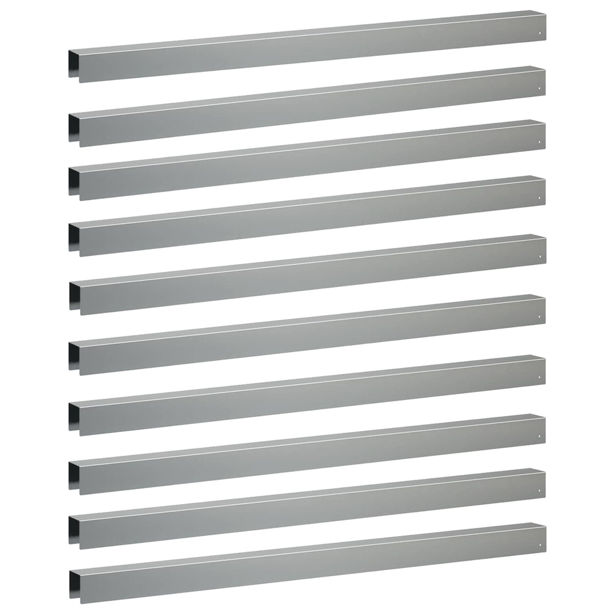 Garden Cover Profile 10 pcs 100 x 5 x 5 cm Galvanised Steel