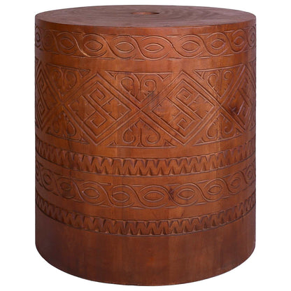 Parasol Base 21 kg Brown Solid Mahogany Wood Hand Carved