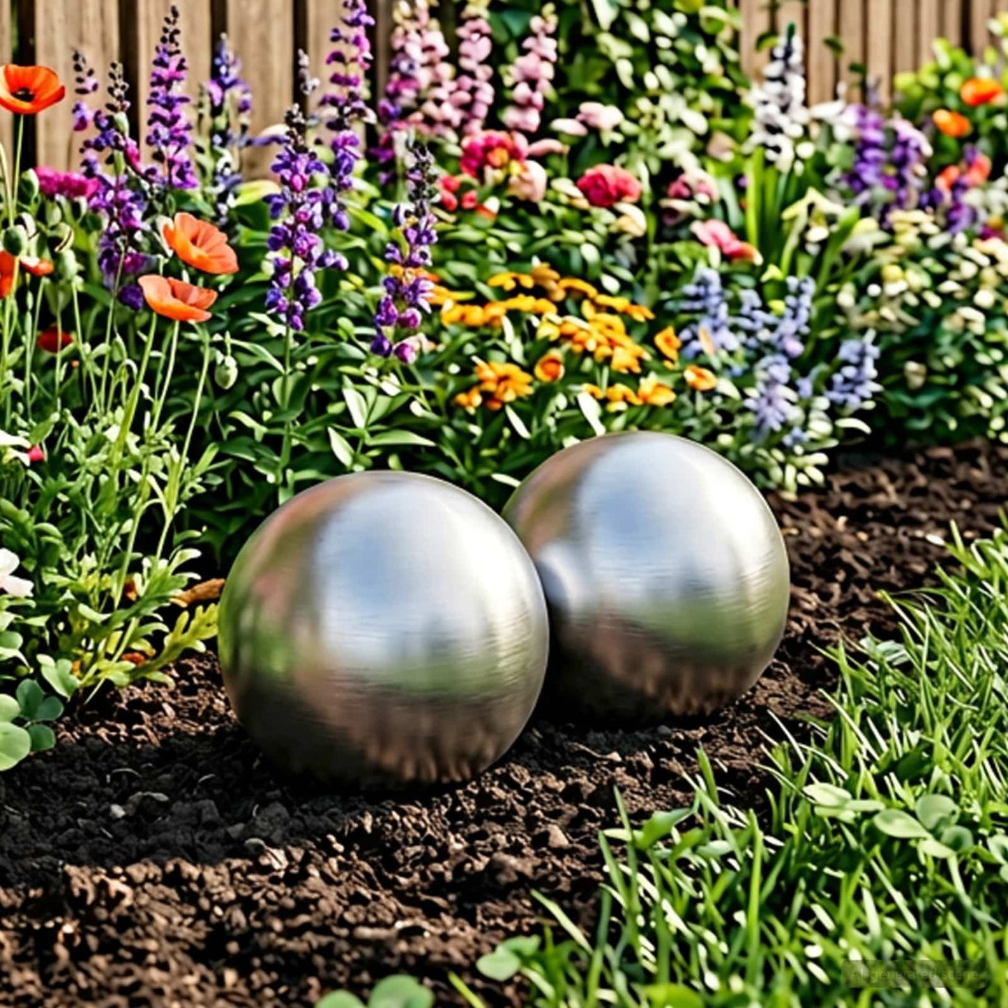 Brushed Ball 2 pcs Ø 15 cm Silver Stainless Steel 201