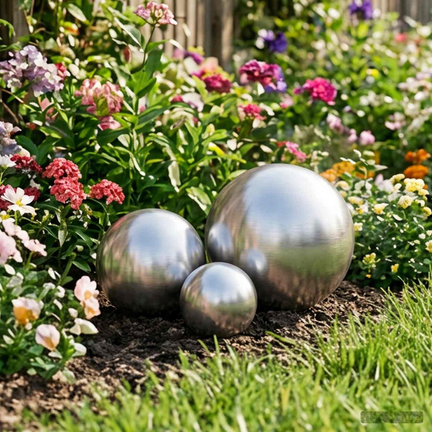 Brushed Ball 3 pcs Ø 20 cm Silver Stainless Steel 201
