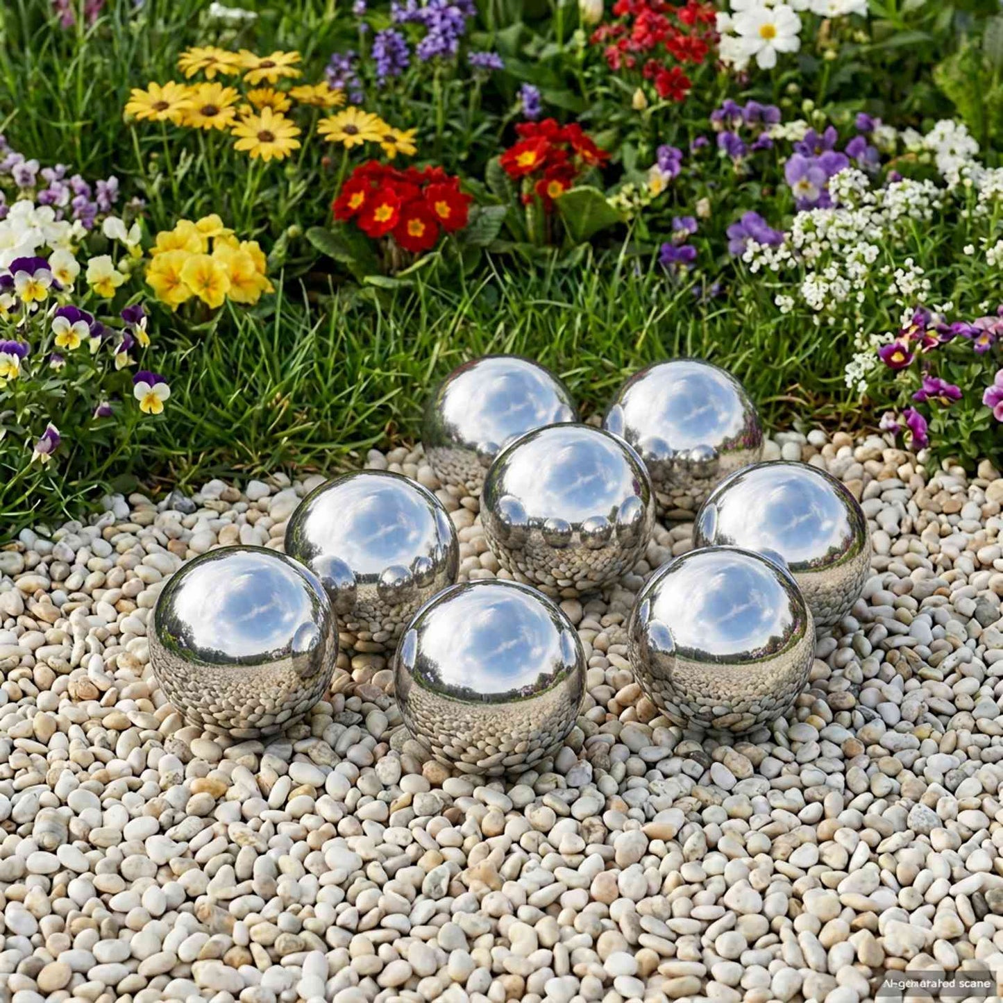 Mirror Ball 8 pcs Ø 5 cm Silver Stainless Steel 201