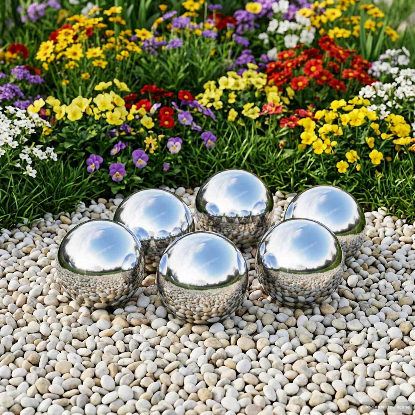 Mirror Ball 6 pcs Ø 7.5 cm Silver Stainless Steel 201