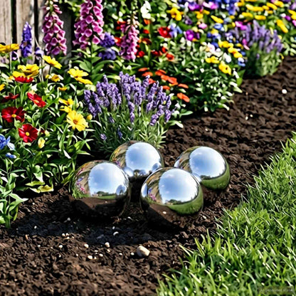 Mirror Ball 4 pcs Ø 10.5 cm Silver Stainless Steel 201