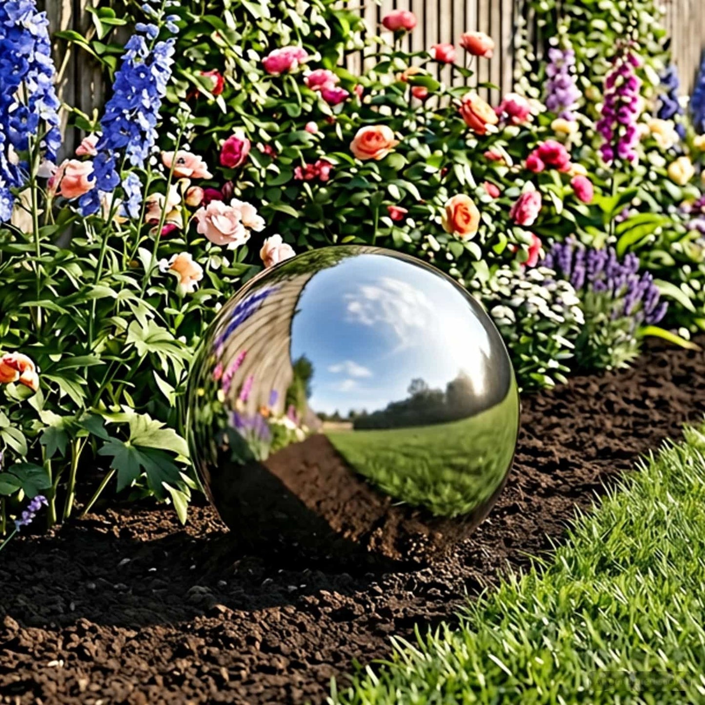 Mirror Ball Ø 30 cm Silver Stainless Steel 201