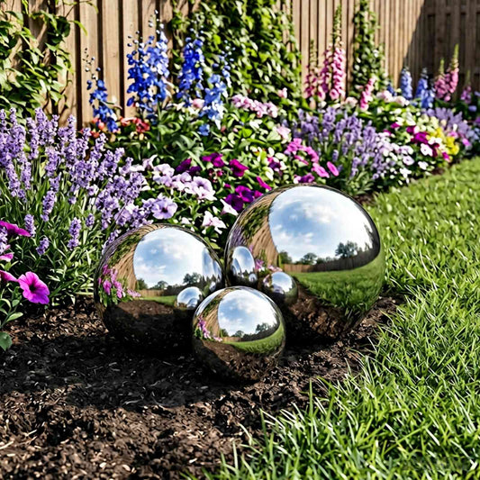 Mirror Ball 3 pcs Ø 20 cm Silver Stainless Steel 201